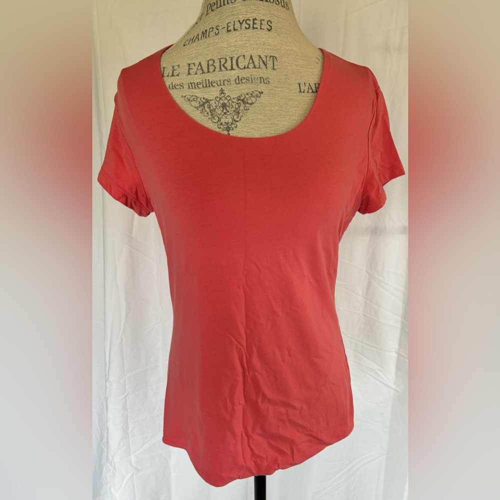 Y2K Merona Women’s Scoop Neck Blouse in Coral Sz L